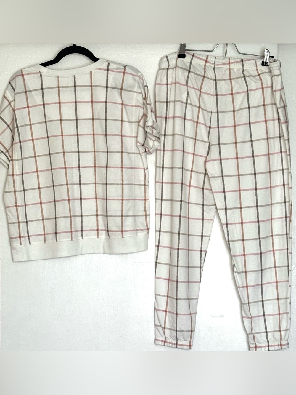Cuddl Duds 2-Piece Windowpane Plaid Pajama Set Size L - Picture 2 of 3